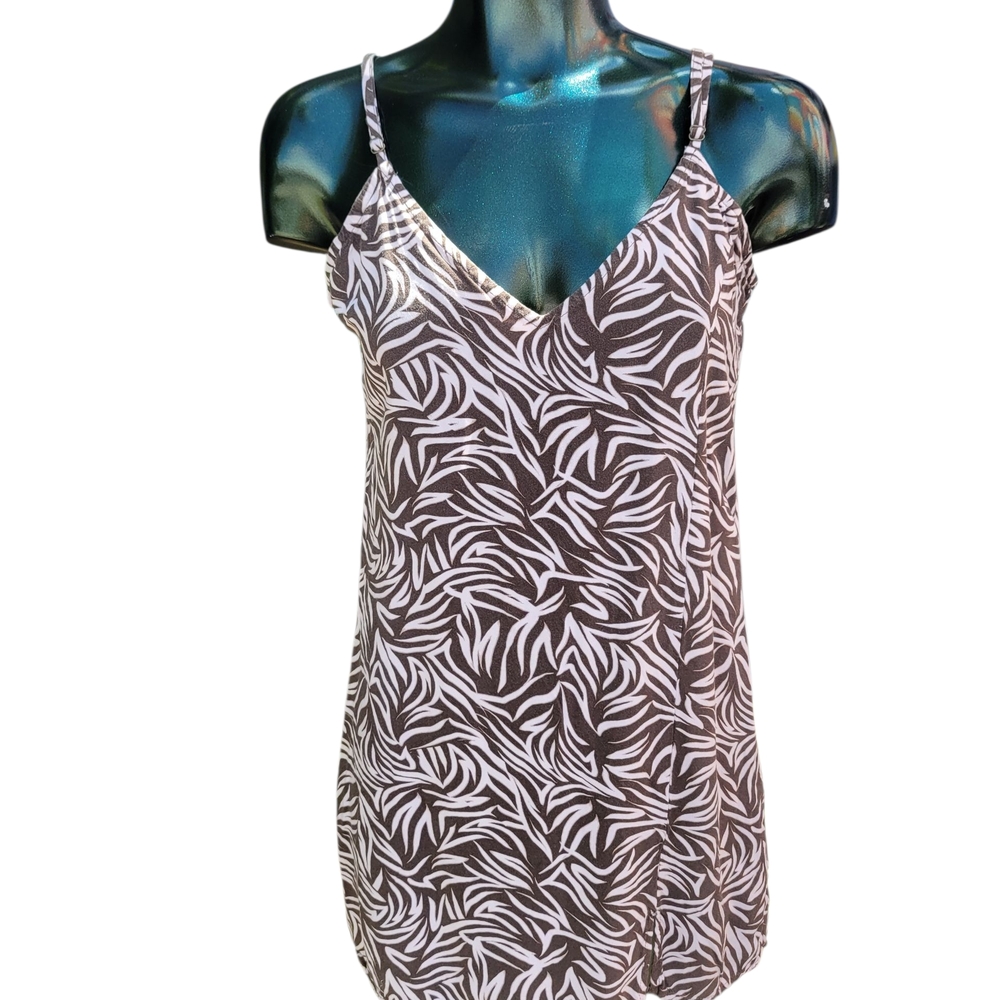 O'Neill Brown and White Zebra Print Striped Mini Dress Size XS